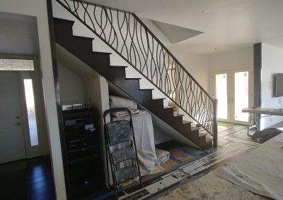 Abstract Railing fabricated to end at ceiling